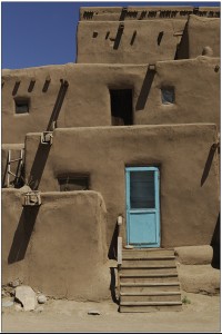 Taos Pueblo 2 Blue Door, North House